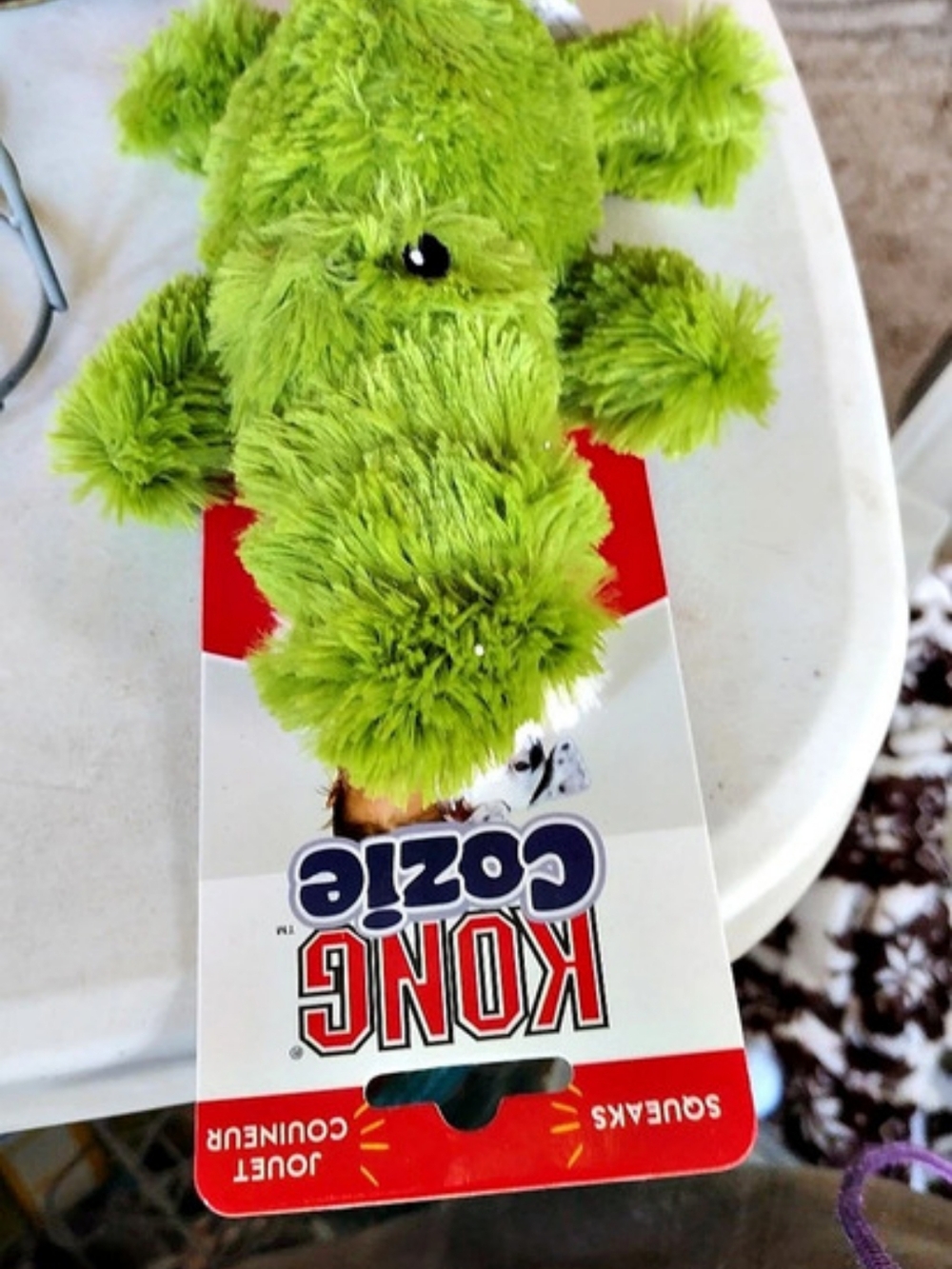 KONG Cozie Ali Alligator Dog Toy Green NWT